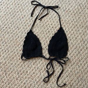 Frankie's Crochet Black Bikini Top